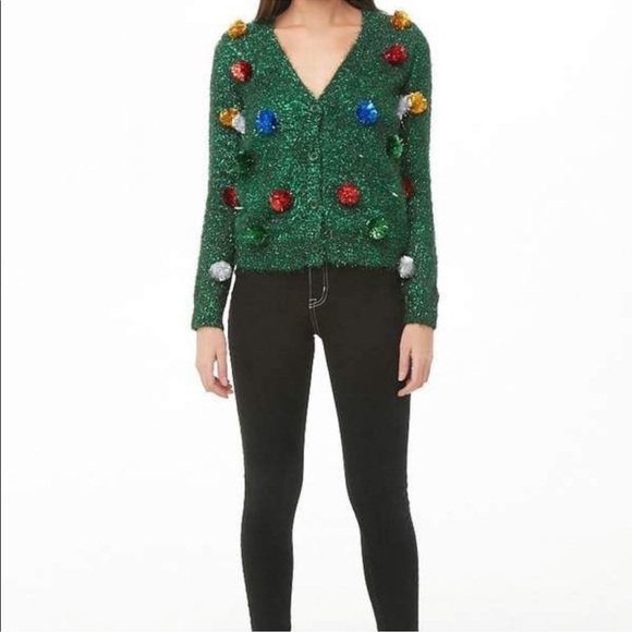 Forever 21 Tinsel Light Up Christmas Cardigan - Picture 3 of 7